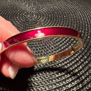 0144) Vintage Monet Red Enamel Bangle